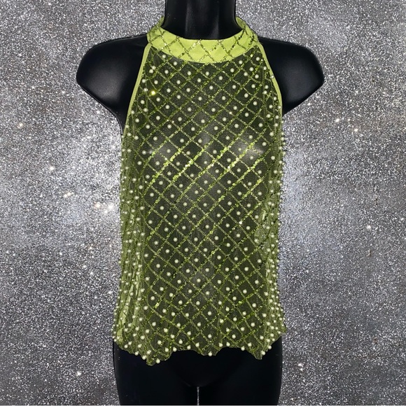 Green top with sequins - Picture 1 of 3